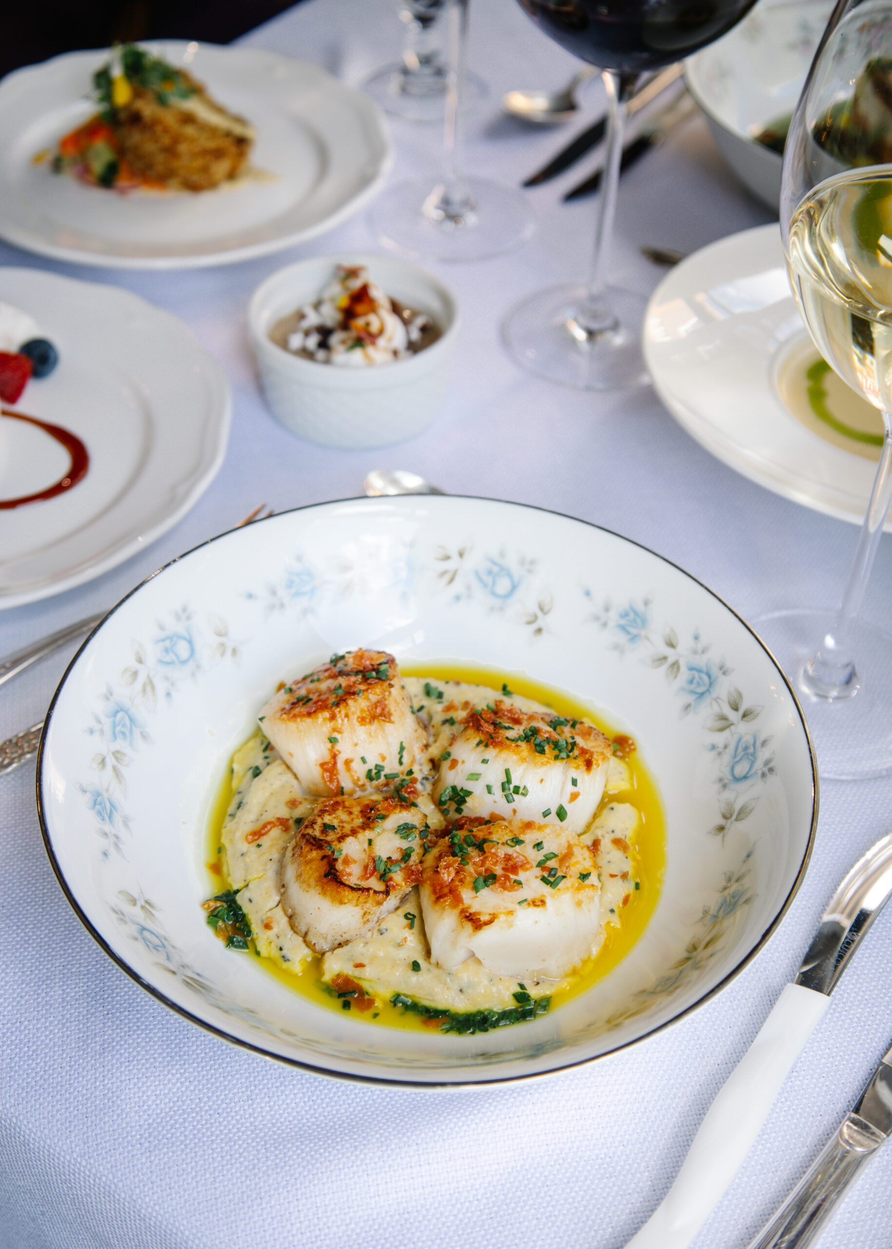 McNinch House Restaurant scallops dish on table